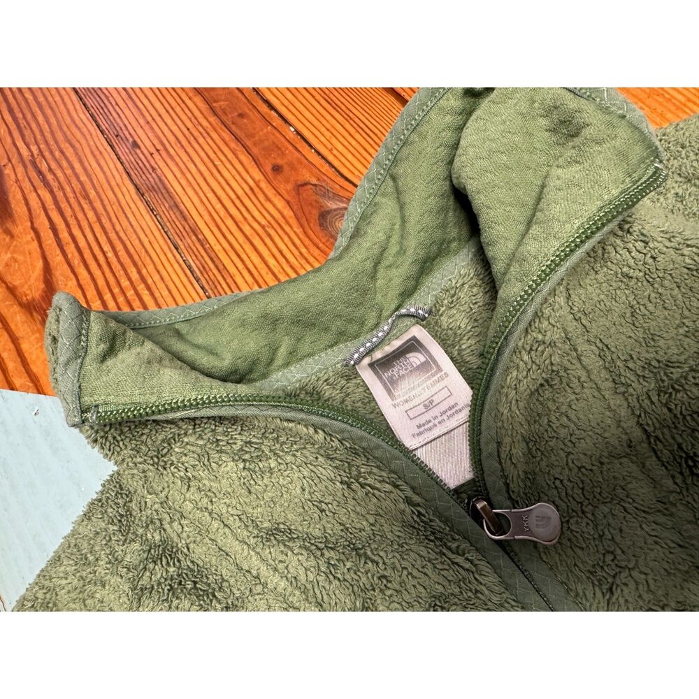 The North Face Fleece Pullover Green Quarter Zip Cozy Women’s Small - Picture 8 of 9